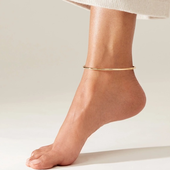 JENNY BIRD Gold Oval Ankle Bracelet Bangle - Picture 4 of 4